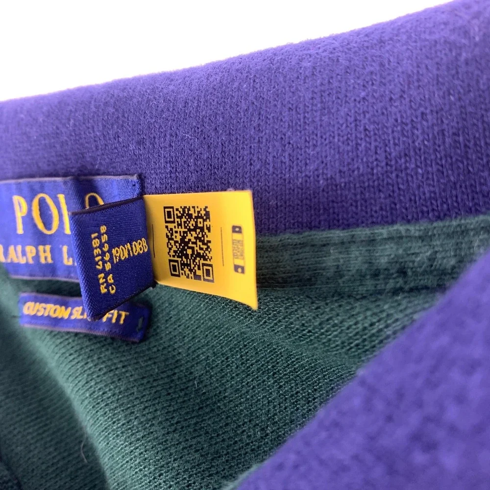 Polo‎ Ralph Lauren S/S Mesh Polo Custom Slim Fit Mens Sz XXL Color Block Navy